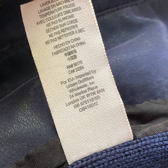 NWT FREE PEOPLE Jacket 8 Navy Blue Moto Zippers Stretch Inserts in Sleeves - Picture 12 of 15